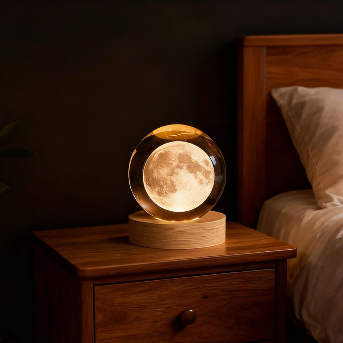 3D Moon Crystal Ball 2.4in Universe Gifts for Space Enthusiasts