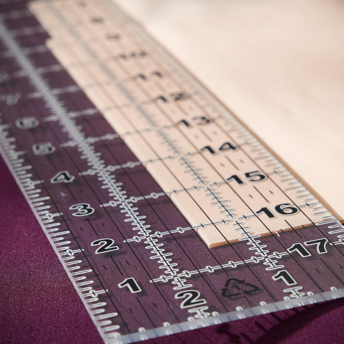 Fiskars 3" x 18" Acrylic Sewing & Quilting Ruler with Gridlines, Clear