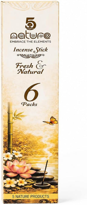 Premium Organic Incense Sticks Variety Pack of 6 | Assorted Natural Essential Oils Fragrance Agarbatti Set for Home Decor, Yoga Room, Aromatherapy & Daily Pooja