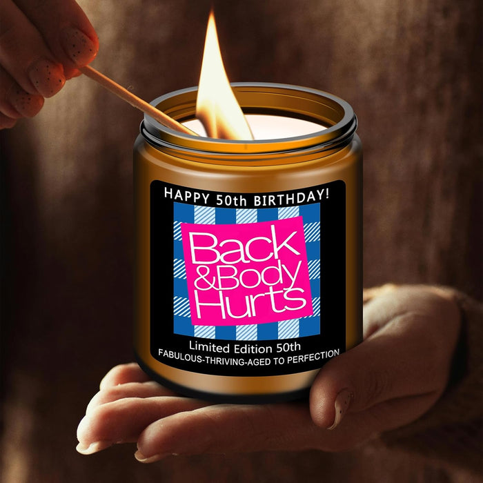 50th Birthday Gift for Her Him, Happy 50th Birthday Candles Gifts for Women Men, Funny 50 Years Old Decorations Ideas- Lavender Scented Candle