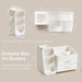 Makeup Organizer with Brush Holder for Vanity, Large Plastic Bathroom Countertop Organizer Skin Care Storage, Easy to St