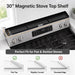 30" Magnetic Stove Top Shelf, Silicone Over the Stove Spice Rack Organizer