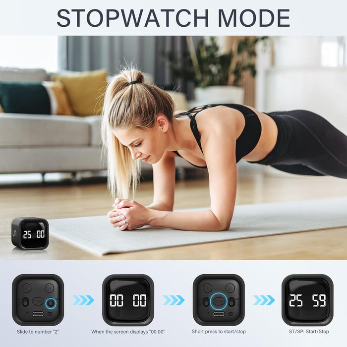 Rotating Productivity Timer 5/25/10/50, Desk Flip Timer, ADHD Tool