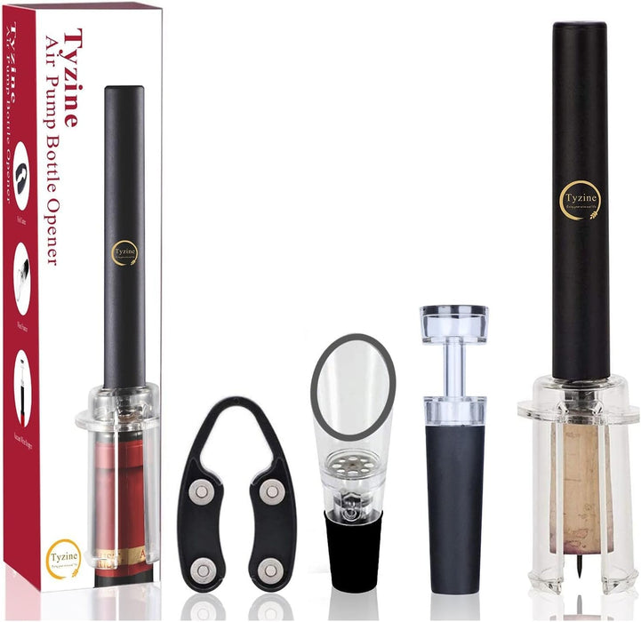 Air Pressure Pump Bottle Opener With Foil Cutter,Aerator Pourer,Vacuum Stopper(4PCS),Simple Cork Remover,Efficient Corks