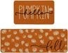 Orange Hello Pumpkin Fall Kitchen Mats Set of 2 - 17x29+17x47"