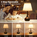 Touch Bedside Lamp, Farmhouse 3-Way Dimmable Table Lamps for Nightstand with Fabric Shade, 17.32'' Desk Lamp for Reading, Bedroom, Livingroom, Office, Corded