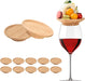 10 Pcs 4" Wine Glass Charcuterie Topper, Wood Appetizer Plates