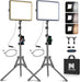 2-Pack LED Video Light Kit, Studio Light, 2800-6500K Dimmable Photography Lighting Kit with Tripod Stand&Phone Holder, 7