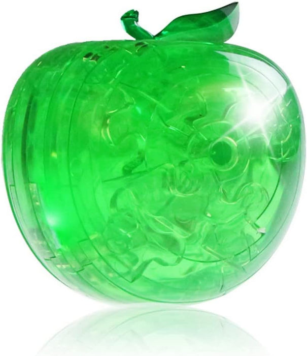3D Crystal Apple-Shaped Puzzle, Crystal Puzzle Brainteasers for Puzzlers Ages 16 and Up, 45PCS(Green)