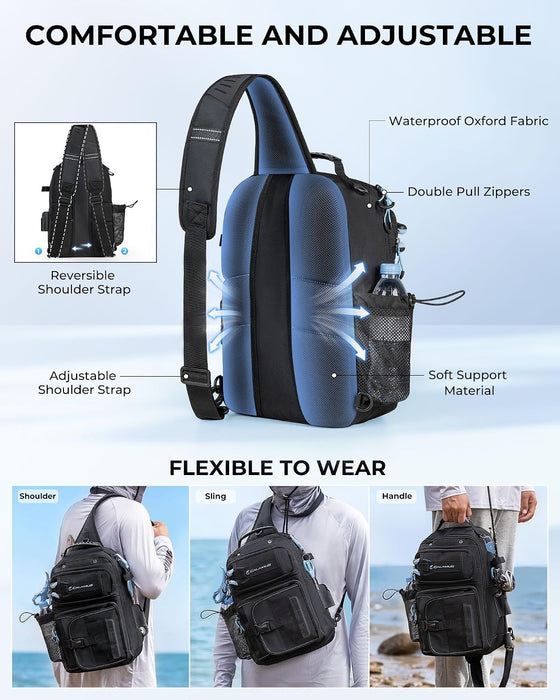 GearMaster Fishing Sling Tackle Bag & Tool Set