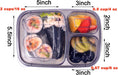 7 Pack Bento Lunch Box, Meal Prep Containers, Reusable 3 Compartment Plastic Divided Food Storage Container Boxes