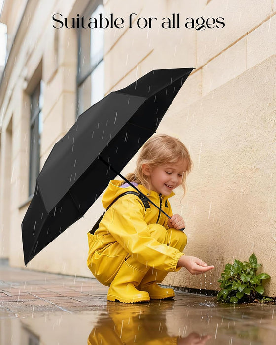 Mini Travel Umbrella with Case, Compact Pocket Size UV Sun & Rain