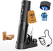 Electric Wine Opener Rechargeable, 7-in-1 Automatic Wine Bottle Opener Gift Set with Electric Vacuum Pump, Foil Cutter, Aerator Pourer, 2 Stoppers & Charging Base, Black