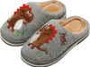Boys Girls Cozy House Slippers Warm Plush Winter Cotton Slipper Kids Cute Dinosaur Indoor Shoes Non-Slip