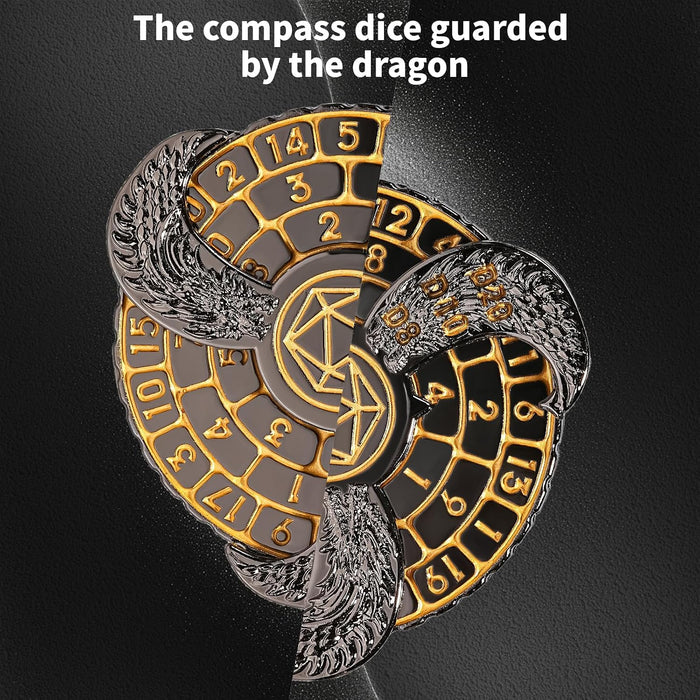 Metal DND Spinner Dice Set, Fingertip Gyro with Gift Box RPG MTG