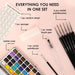 50 Color Watercolor Paint Set with Brush Pens