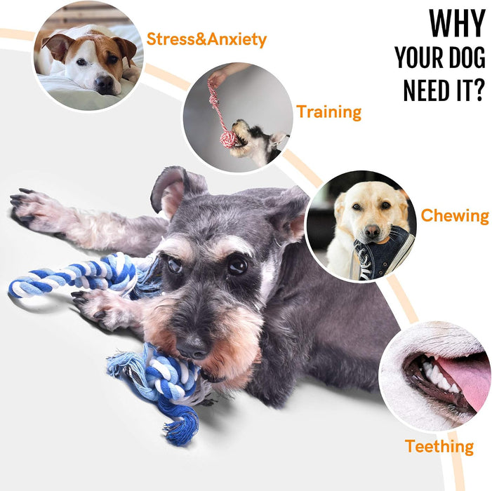 Dog Rope Toys, 4 Pack Cotton Puppy Teething and Chew Toys