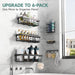 Shower Caddy 6-Pack with Hooks, Bathroom Organizers & Storage, Black