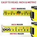 Measuring Tape Measure, 25 Ft Easy to Read Decimal Retractable Dual Side Ruler with Metric and Inches, for Surveyors, En