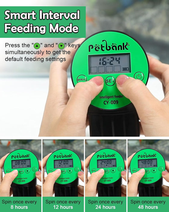 Automatic Fish Feeder for Aquarium Easy Setup & 4 Timers Green