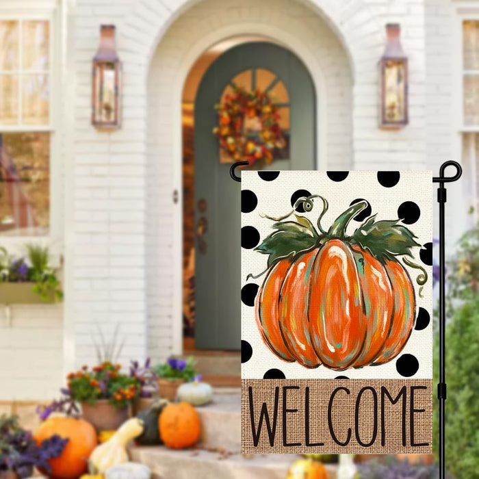 Fall Garden Flags 12x18 Double Sided Pumpkin Thanksgiving Decor