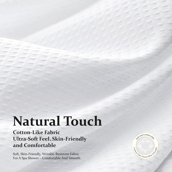 Waffle Shower Curtain 256 GSM Heavy Duty Fabric 72"x72" White