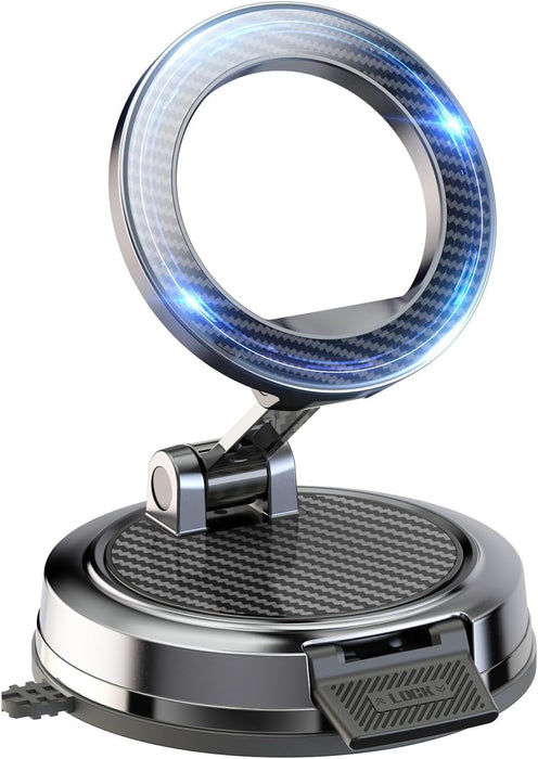 Magnet Phone Holder for Car & Desk, Strong Magnetic Phone Mount with Secure Lock, Universal 360° Rotatable Phone Stand f