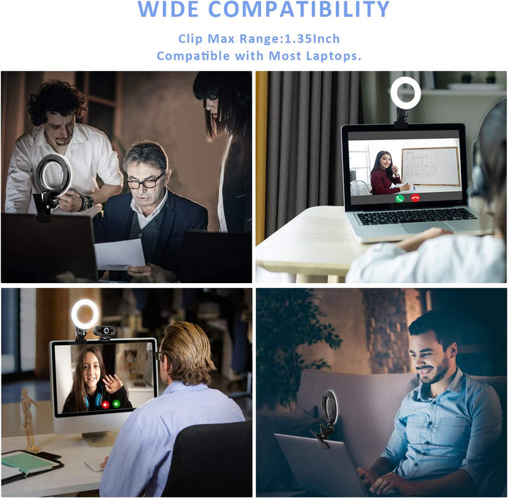 Video Conference Lighting Kit, Ring Light for Monitor Clip On