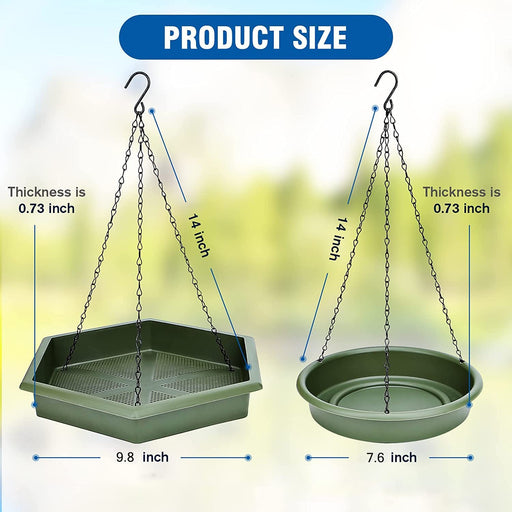 Hanging Bird Bath，2 in 1 XL Hanging Bird Feeder & Birds Bath for Outside