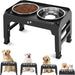 Elevated Dog Bowls, 4 Height Adjustable Raised Bowl Stand with 2 Thick 50oz Stainless Steel Food Bowls Non-Slip Feeder A