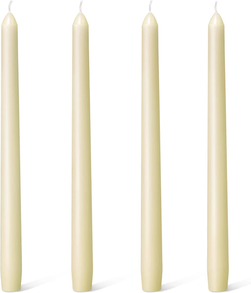 Ivory Taper Candles - 4 Pack 10 Inch Candlesticks - Dripless & Smokeless Tapered Candle 8 Hours Unscented Cream Candle S