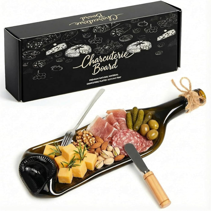 1 Pcs Wine Gifts Melted Serving Tray, Brown, Wine Bottle