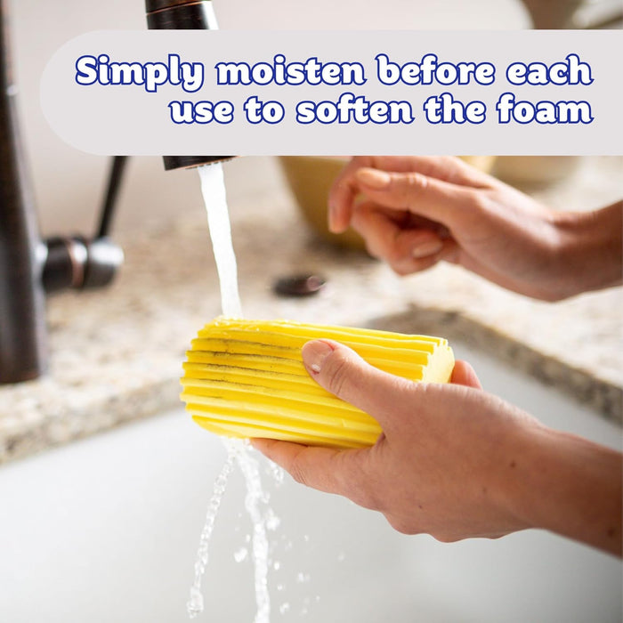 Damp Duster, Multipurpose Dusters for Cleaning - Wooden & Venetian Blind Cleaner Tool, Ridged Wet Dust Sponge for Skirting Board, Radiator, Blinds & Mirrors, Home Cleaning Products, Pink