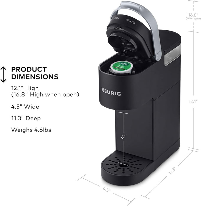 K-Mini Single Serve K-Cup Pod Coffee Maker, 6 to 12Oz Brew Size, with Cord Storage, Perfect for Small Spaces, Black