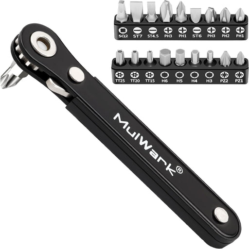 20pcs Small Screwdriver Set, 1/4" Right Angle Screwdriver Set, 90-Degree Offset Screwdriver for Tight Spaces, Auto Repair, Electronics, DIY Home Improvement EDC Tool Kit