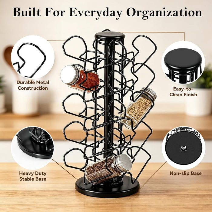 Rotating Spice Rack Organizer for Countertop, 360°Spinning Spice Organizer