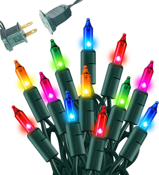 Multi-Colored Christmas Mini String Lights, 20FT 100 Count Incandescent Waterproof Fairy Lights Plug in, Connectable Chr
