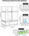 Clear Stackable Storage Drawers Set of 5, Plastic Organizer Bins