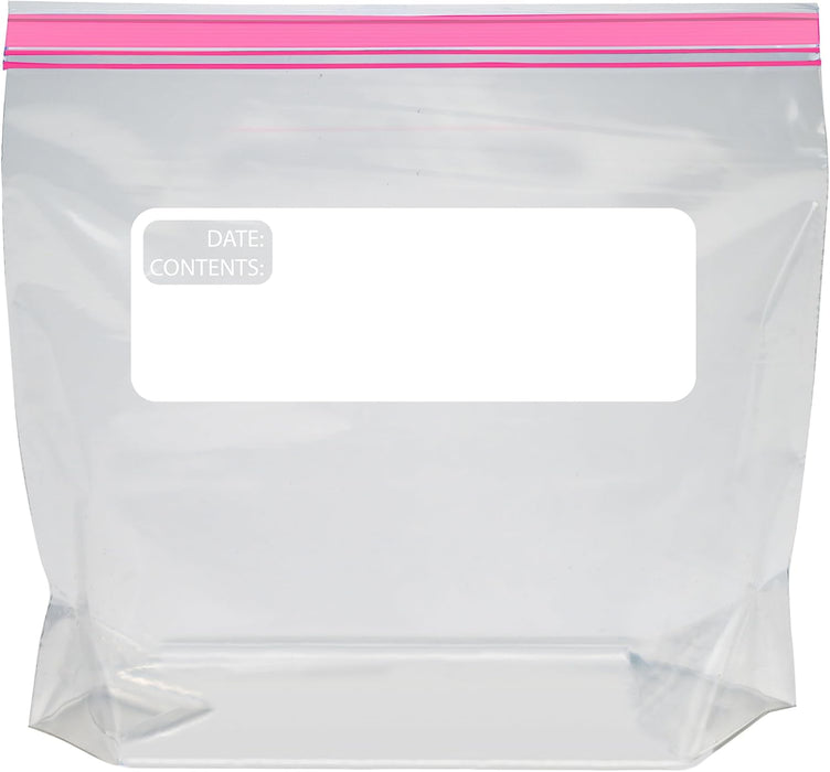 Reclosable Quart Food Storage Bags with Double Zipper Seal, BPA Free, 150 Count