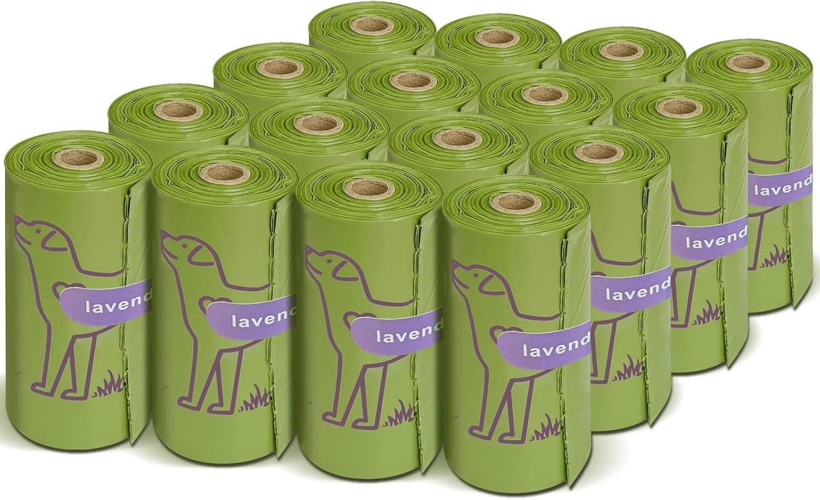 240 Count Lavender Scented 13” x 9” Dog Poop Bags Rolls
