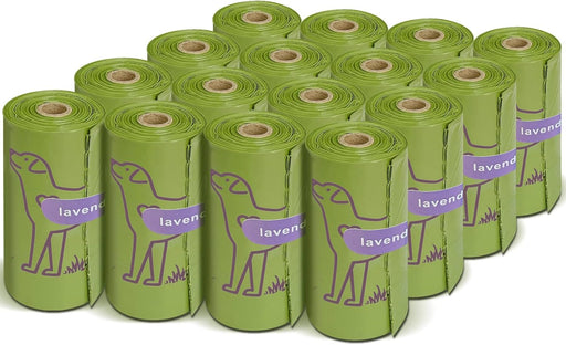 240 Count Lavender Scented 13” x 9” Dog Poop Bags Rolls