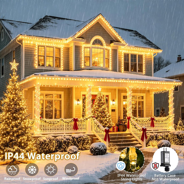 168FT 600 LED Christmas Lights Outdoor Waterproof String Lights