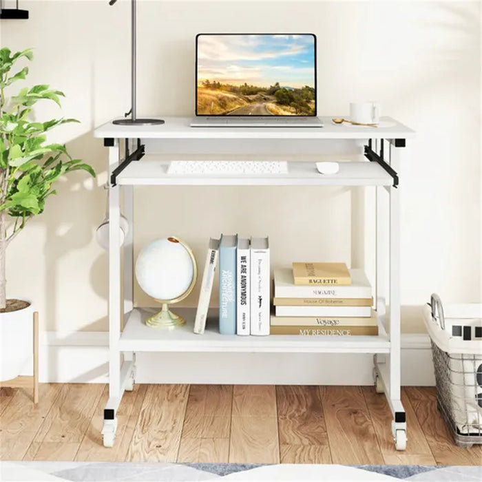 Mobile Computer Desk with Keyboard Tray