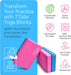 Yoga Blocks 2 Pack with Strap and Guide – Soft Non-Slip EVA Foam Blocks