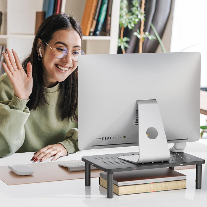 Dual Monitor Stand for Desk, Adjustable Laptop Riser, up to 44 lbs