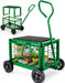 Garden Cart with Detachable Seat, Rolling Garden Seat with Wheels