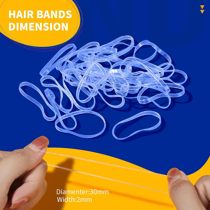 2000Pcs Clear Hair Ties Small Hair Elastics Rubber Hair Bands