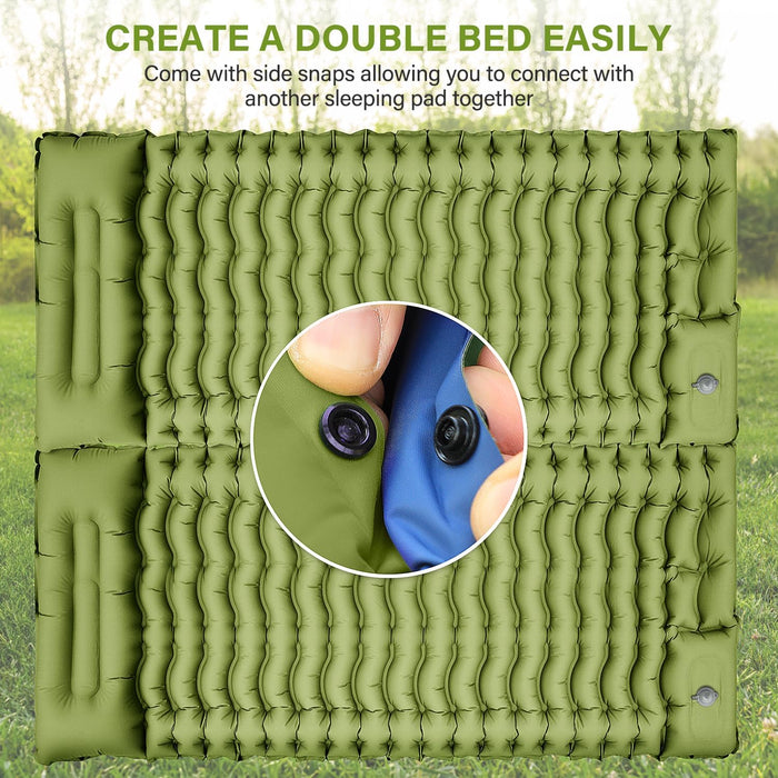 Camping Sleeping Pad, Ultralight Camping Mat with Pillow, Built-in Foot Pump Inflatable Sleeping Pads Compact for Campin