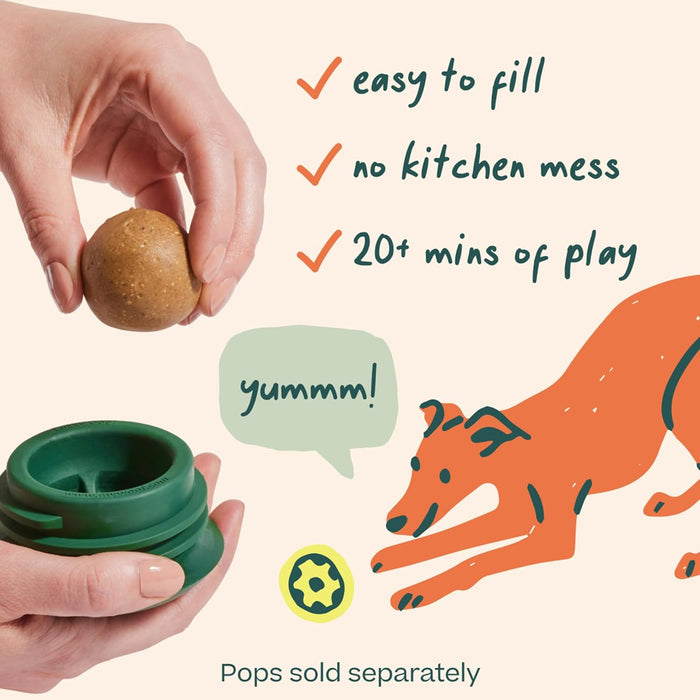 Pupsicle Interactive Dog Ball Toy for Dogs 25-75 lbs - Green