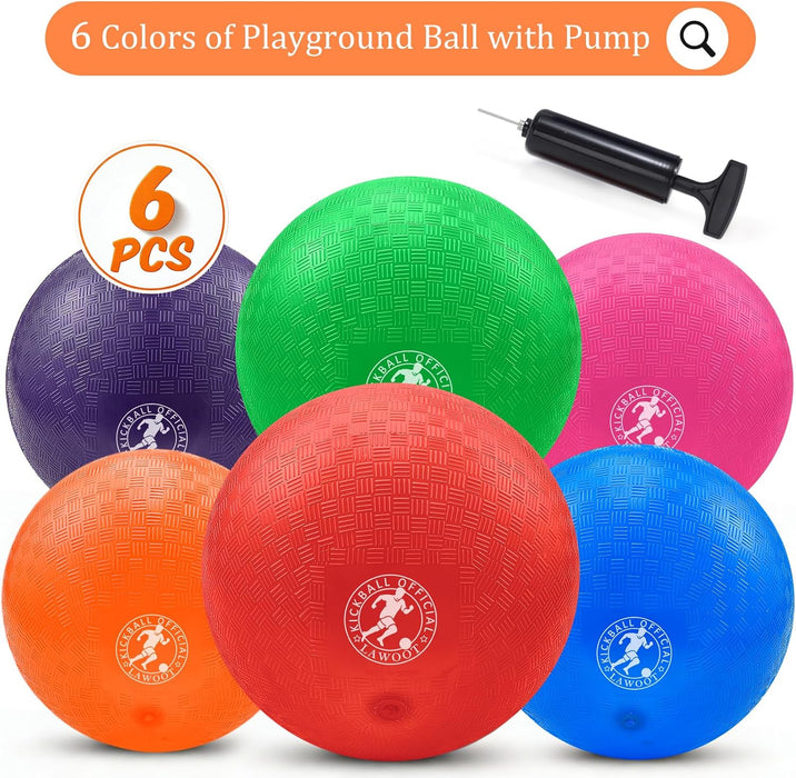9 Inch Playground Ball Dodgeball Balls Kickball, Pack of 6
